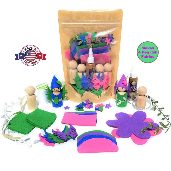 Fairy themed peg people decorating kit