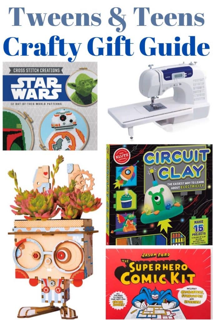 Title screen for tweens and teens crafty gift guide showing multiple products from the article