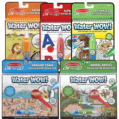 A collage of Melissa & Doug Water Wow Books