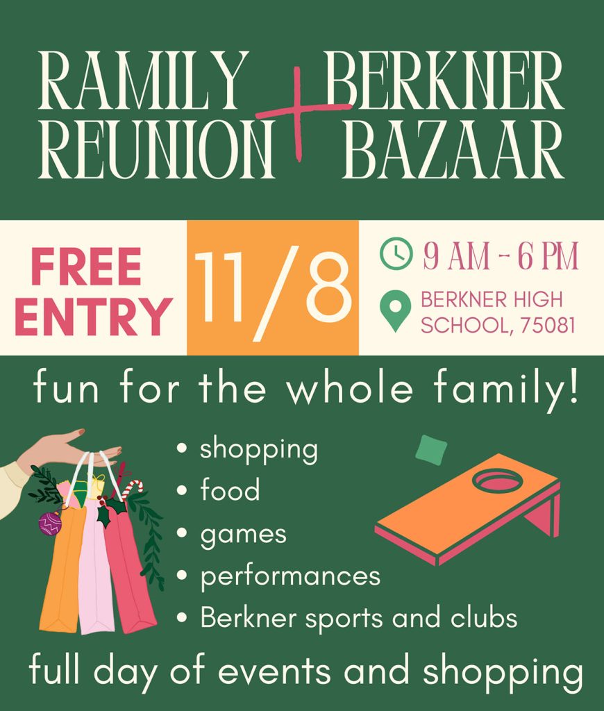 event flyer for Berkner Bazaar, details at link