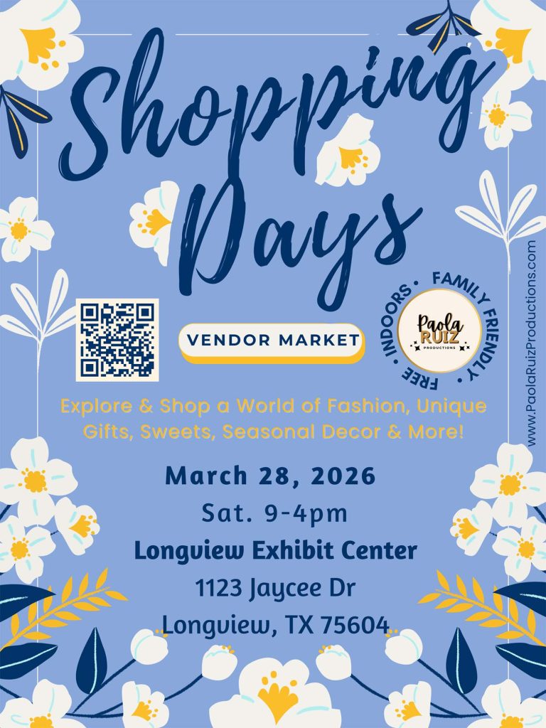 event flyer for shopping days march, details at link