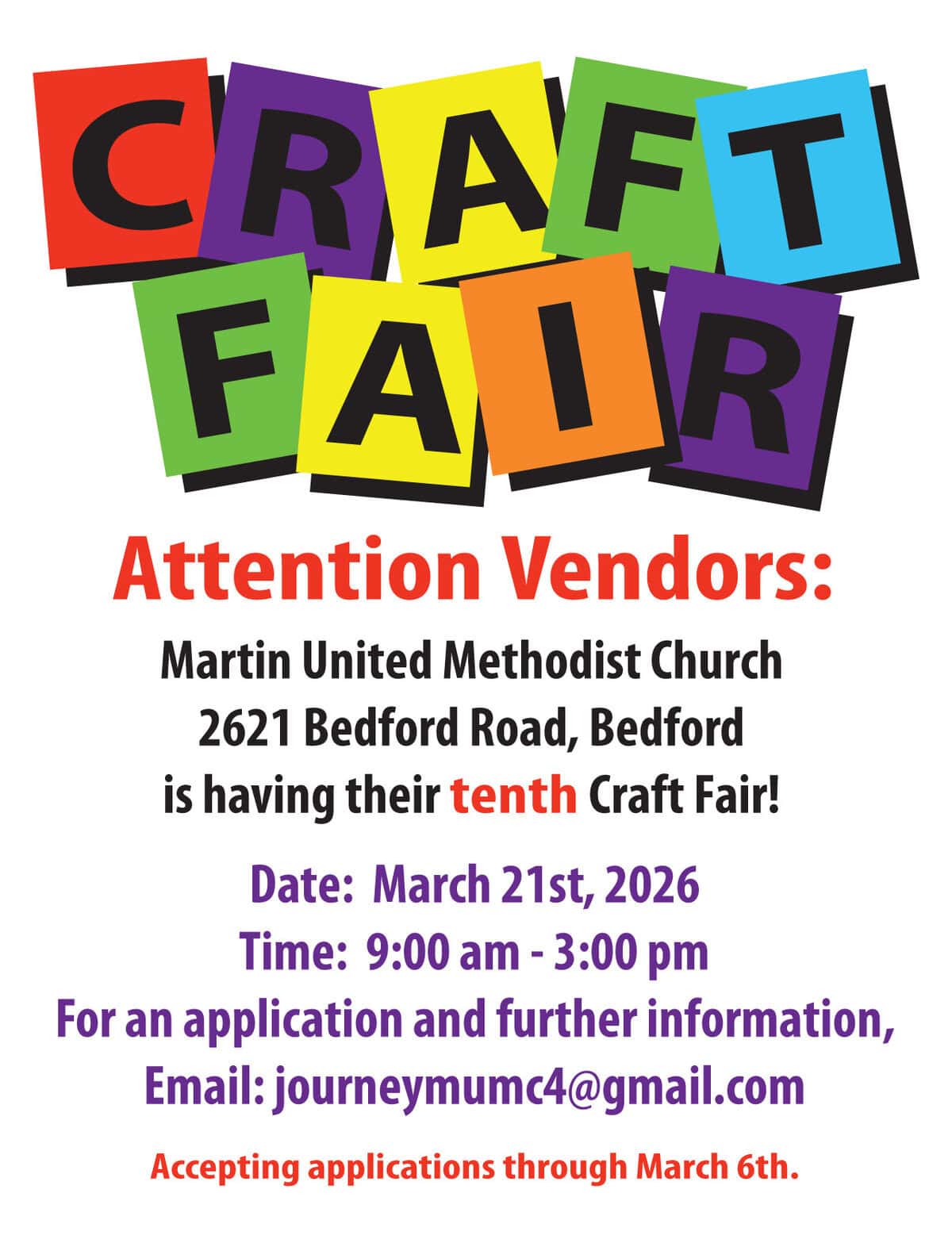 Martin United Methodist Craft Fair